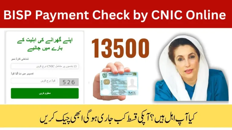 BISP Payment Check by CNIC Online 2025 Pakistan – Complete Step-by-Step Guide